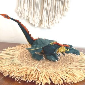 Green Plush Dragon Posable Tail Wings Claws (3559)